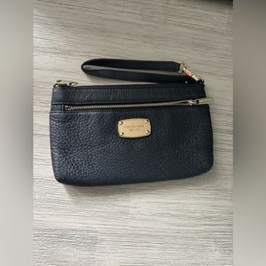 Black & Gold Michael Kors Genuine Leather Wristlet